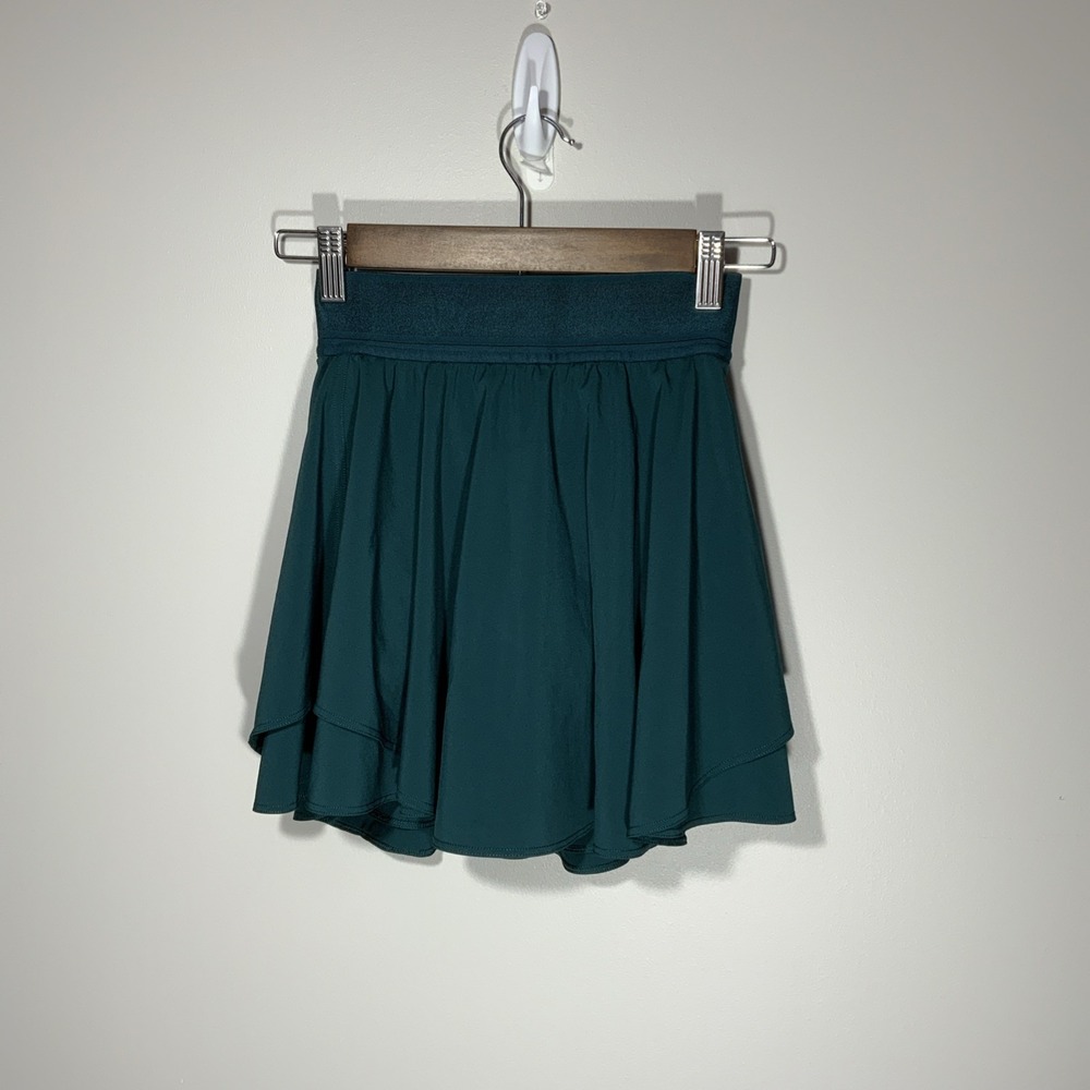 Lululemon Court Rival High-Rise Skirt Sz 0 Everglade Green Pickleball Skort
